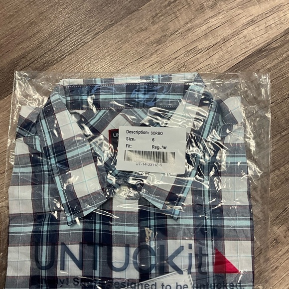 UNTUCKit Women’s SORBO 100% Cotton Button Down Shirt Plaid Long Sleeve Sz 6 - Picture 2 of 4